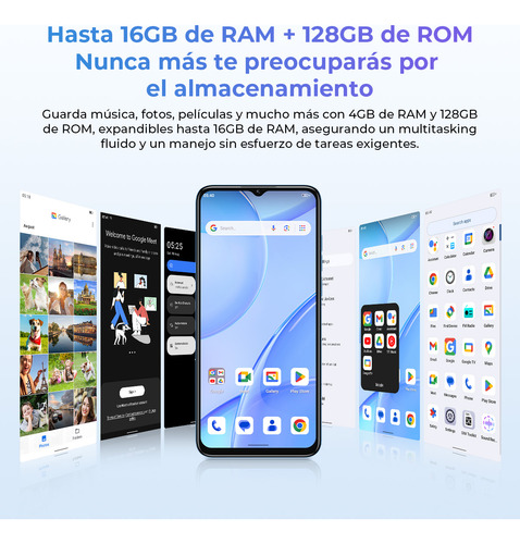 Oukitel C57pro Teléfono Celular Inteligente Dual Sim 16(4+12)+256 Gb 4300mah Loudspeaker 6.52in Hd+ Ip5x/la Moda Es Ligera Smartphone /gps/tomar Fotos