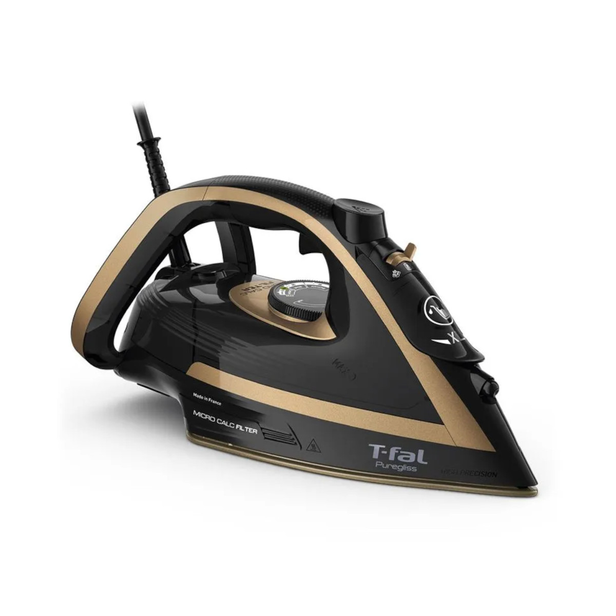 Plancha Vapor T-Fal PureGliss FV8064 5Niveles 1800W Durilium