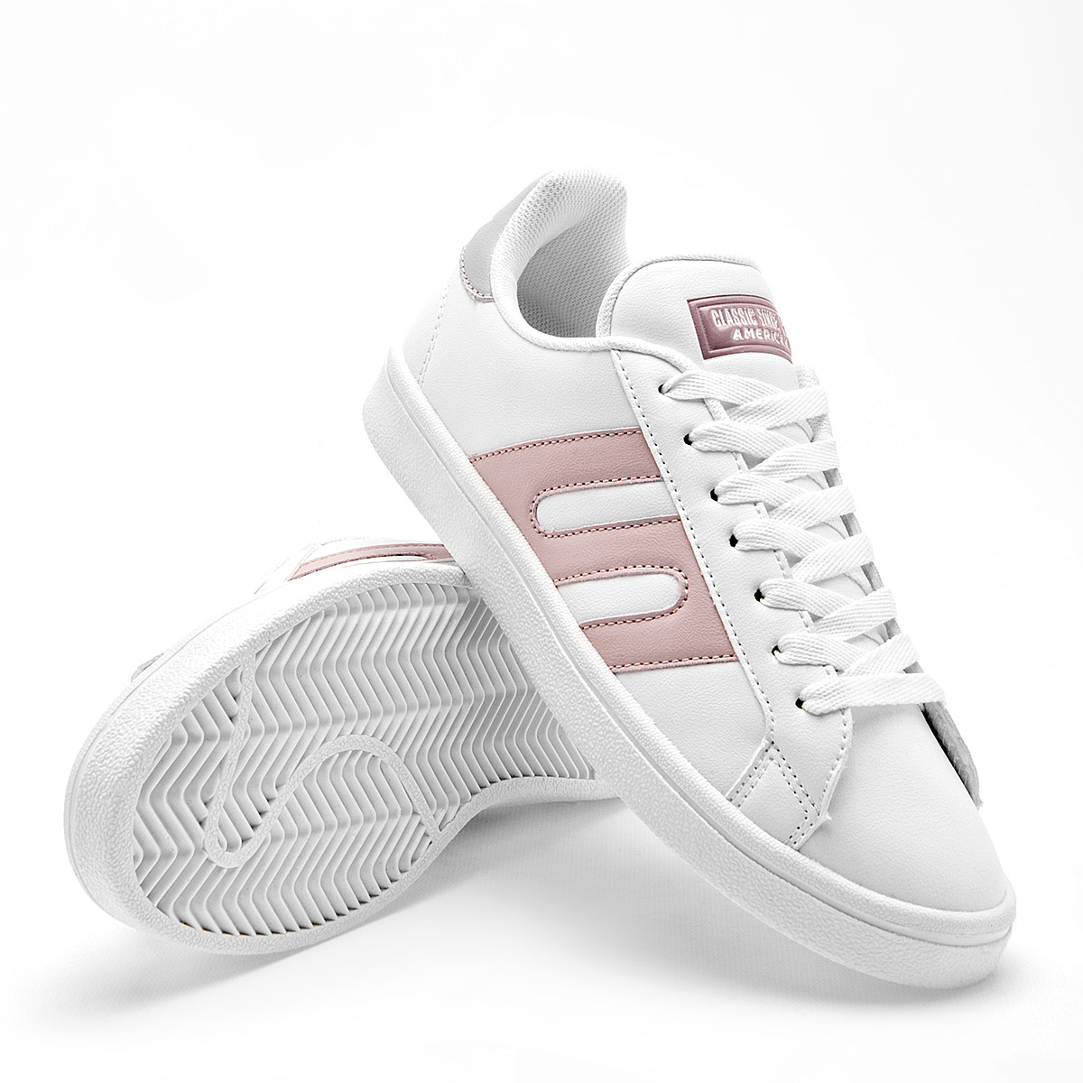 AMERICAN FIRE P006 MUJER ZAPATO CASUAL COLOR BLANCO ROSA