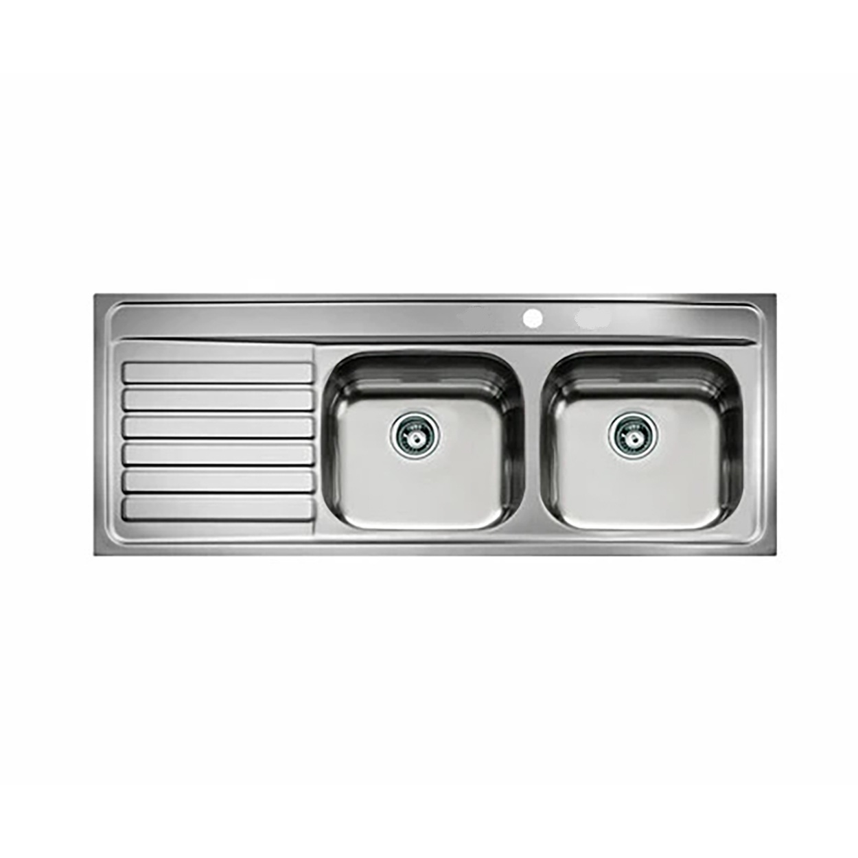 Tarja Empotrable Doble y Escurridor Tina Teka 1400.510 2C 1E I/D IZQ 1 PERF de 140 cm (55") Acero Inoxidable