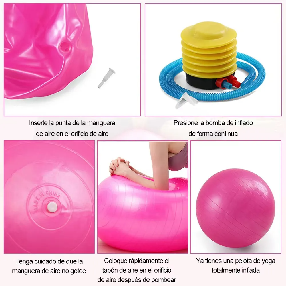Pelota Fitness De Ejercicio Para Yoga Pilates 65cm Con Bomba