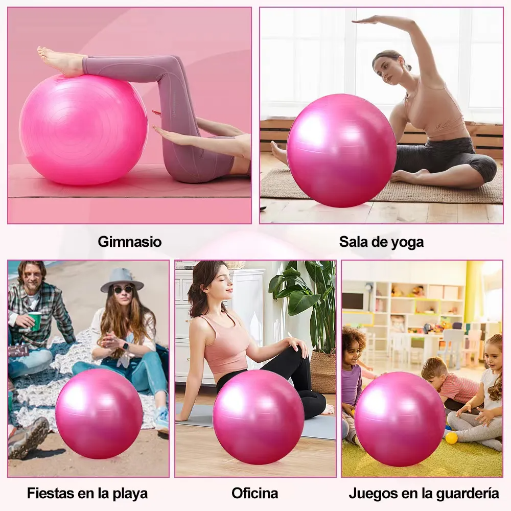 Pelota Fitness De Ejercicio Para Yoga Pilates 65cm Con Bomba
