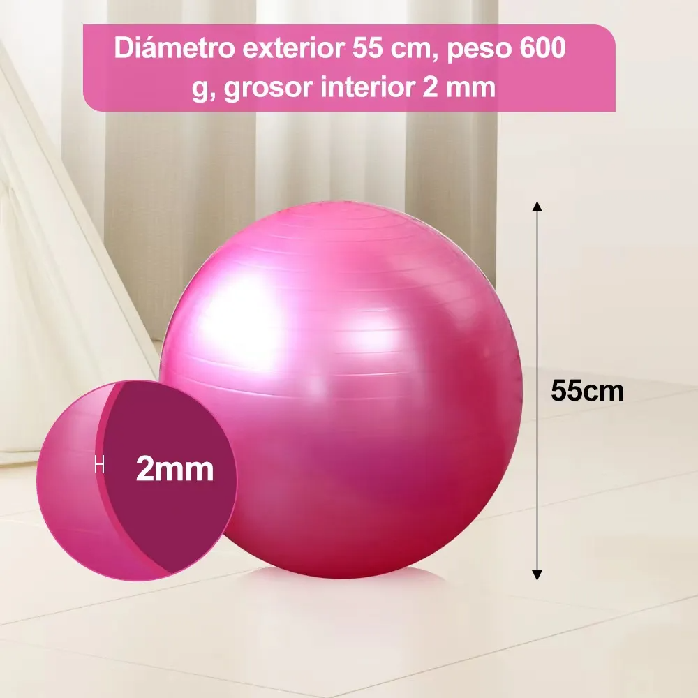 Pelota Fitness De Ejercicio Para Yoga Pilates 65cm Con Bomba