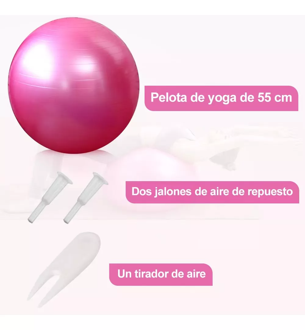Pelota Fitness De Ejercicio Para Yoga Pilates 65cm Con Bomba