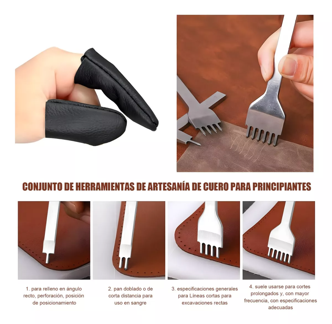 Kit De Herramientas Para Mano Diy Artesanía De Cuero 33 Pzs