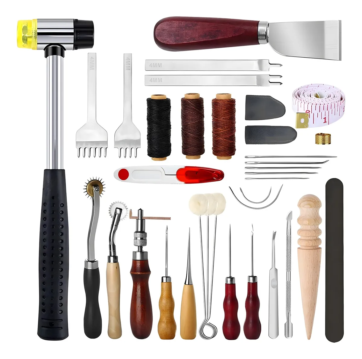 Kit De Herramientas Para Mano Diy Artesanía De Cuero 33 Pzs