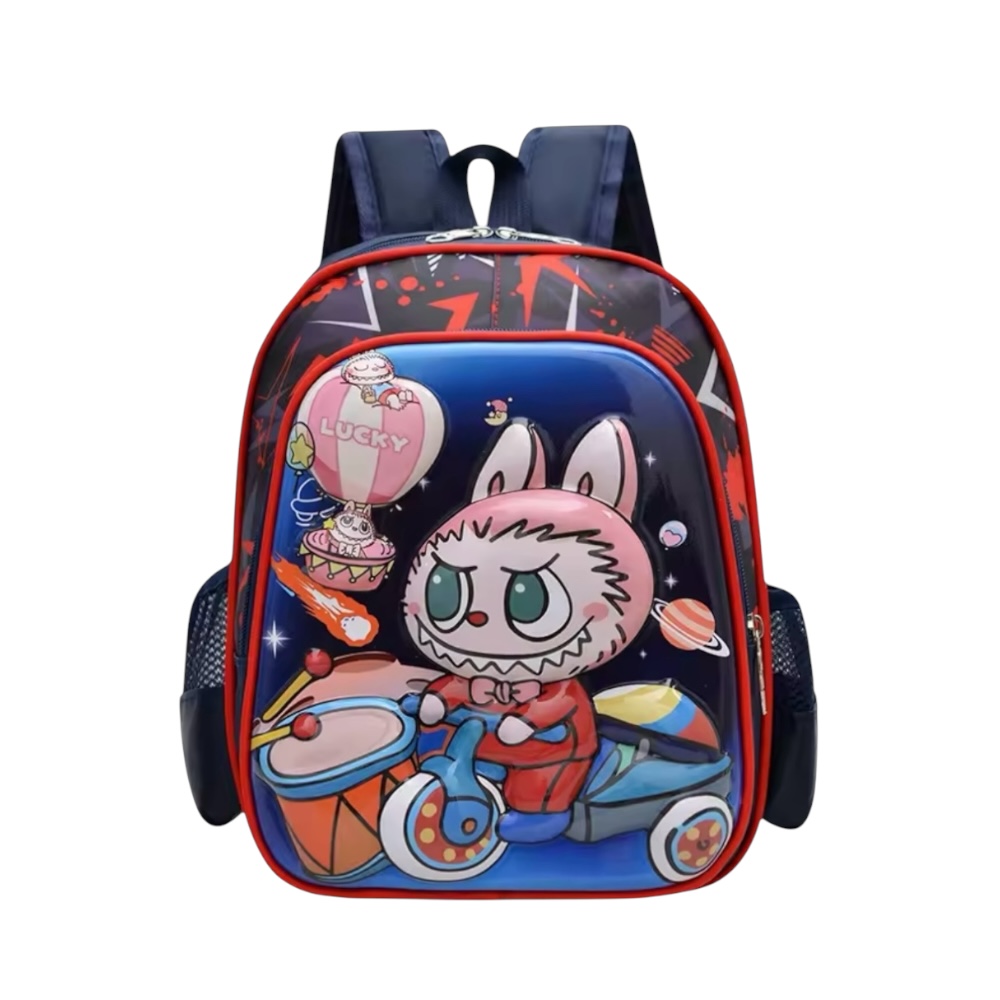Mochila escolar infantil color azul marino de Labubu