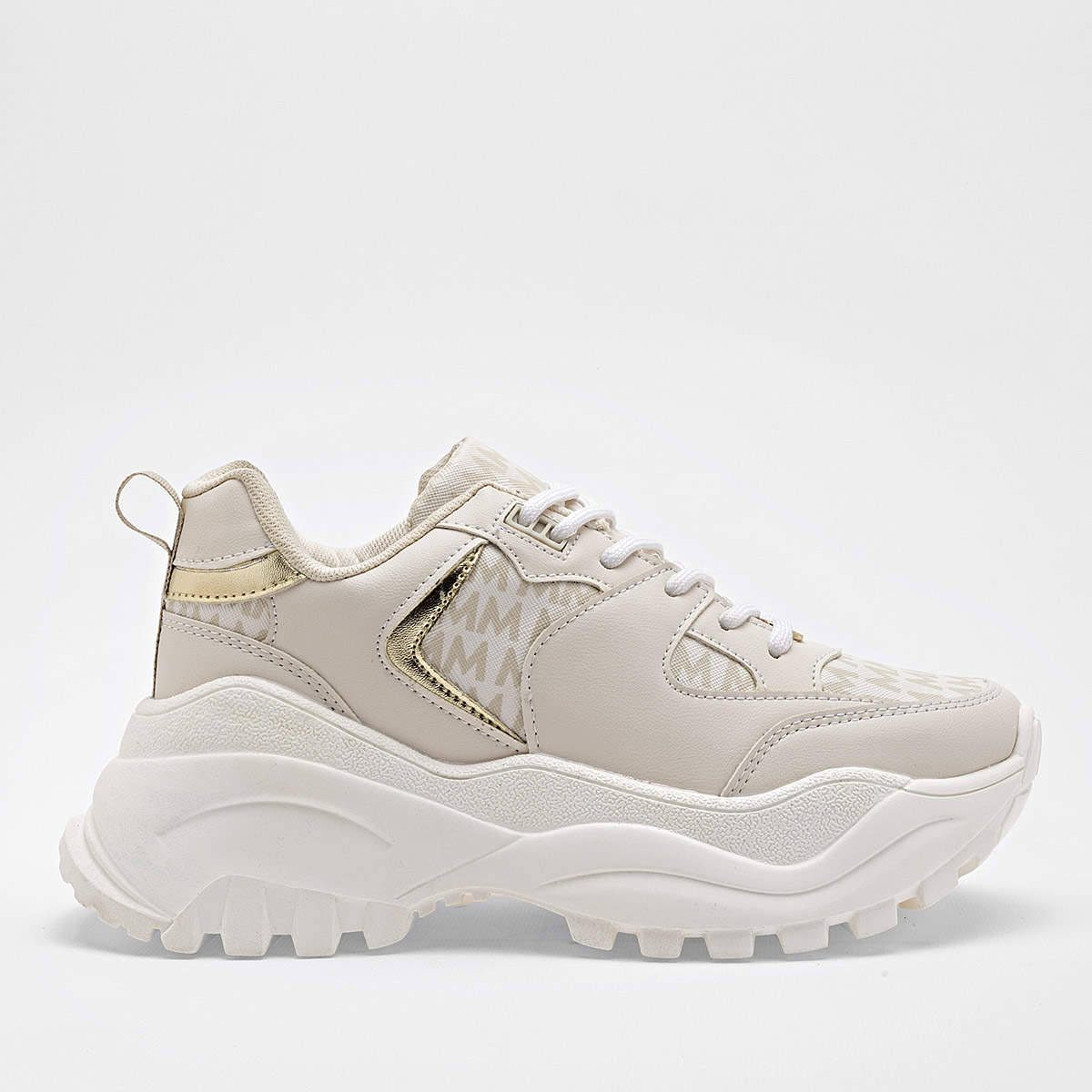 MORAMORA KIMIA MUJER TENIS CASUAL PLATAFORMA 6 CM COLOR BEIGE ORO