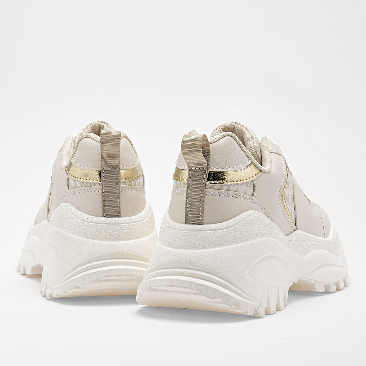 MORAMORA KIMIA MUJER TENIS CASUAL PLATAFORMA 6 CM COLOR BEIGE ORO