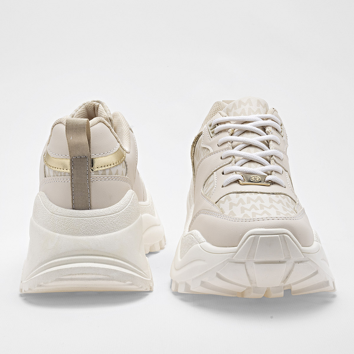 MORAMORA KIMIA MUJER TENIS CASUAL PLATAFORMA 6 CM COLOR BEIGE ORO