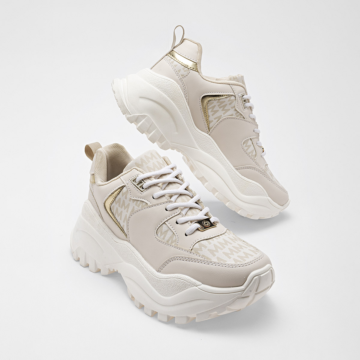 MORAMORA KIMIA MUJER TENIS CASUAL PLATAFORMA 6 CM COLOR BEIGE ORO