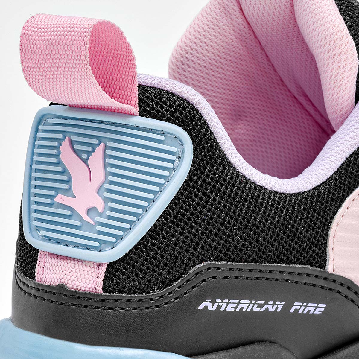 AMERICAN FIRE A69 MUJER TENIS CASUAL PLATAFORMA 4 CM COLOR NEGRO ROSA LILA