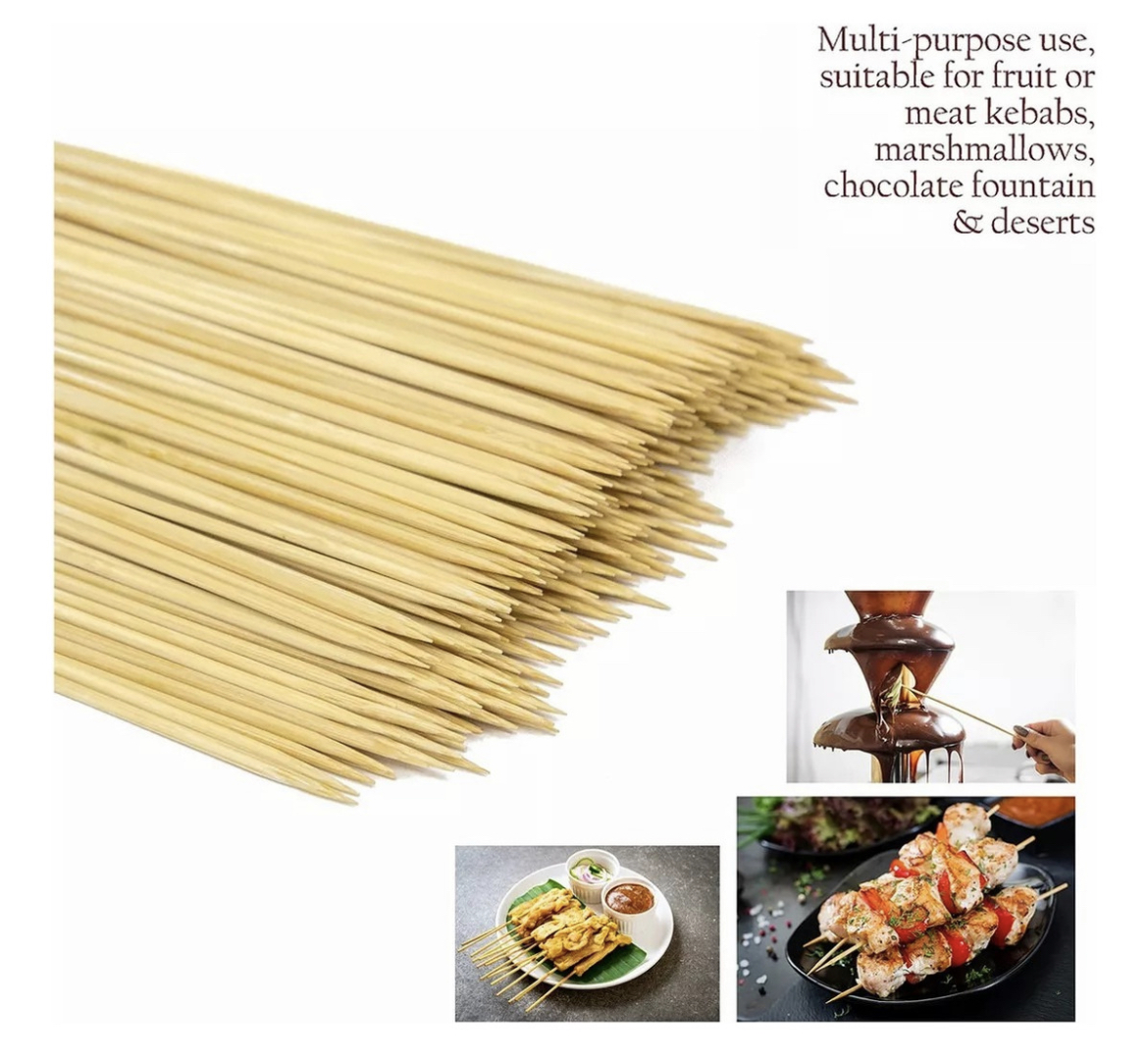 500 Piezas Brochetas De Bambu 30cm Palitos De Madera