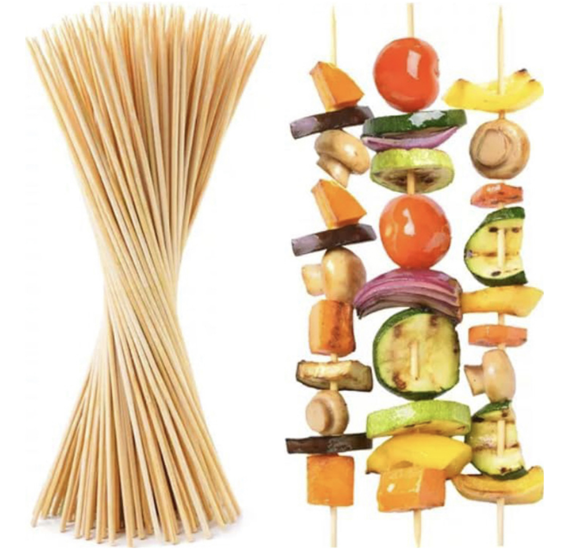 500 Piezas Brochetas De Bambu 30cm Palitos De Madera