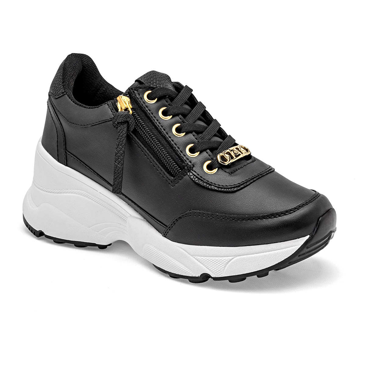 MORAMORA BRENDA MUJER TENIS CASUAL PLATAFORMA 6 CM COLOR NEGRO