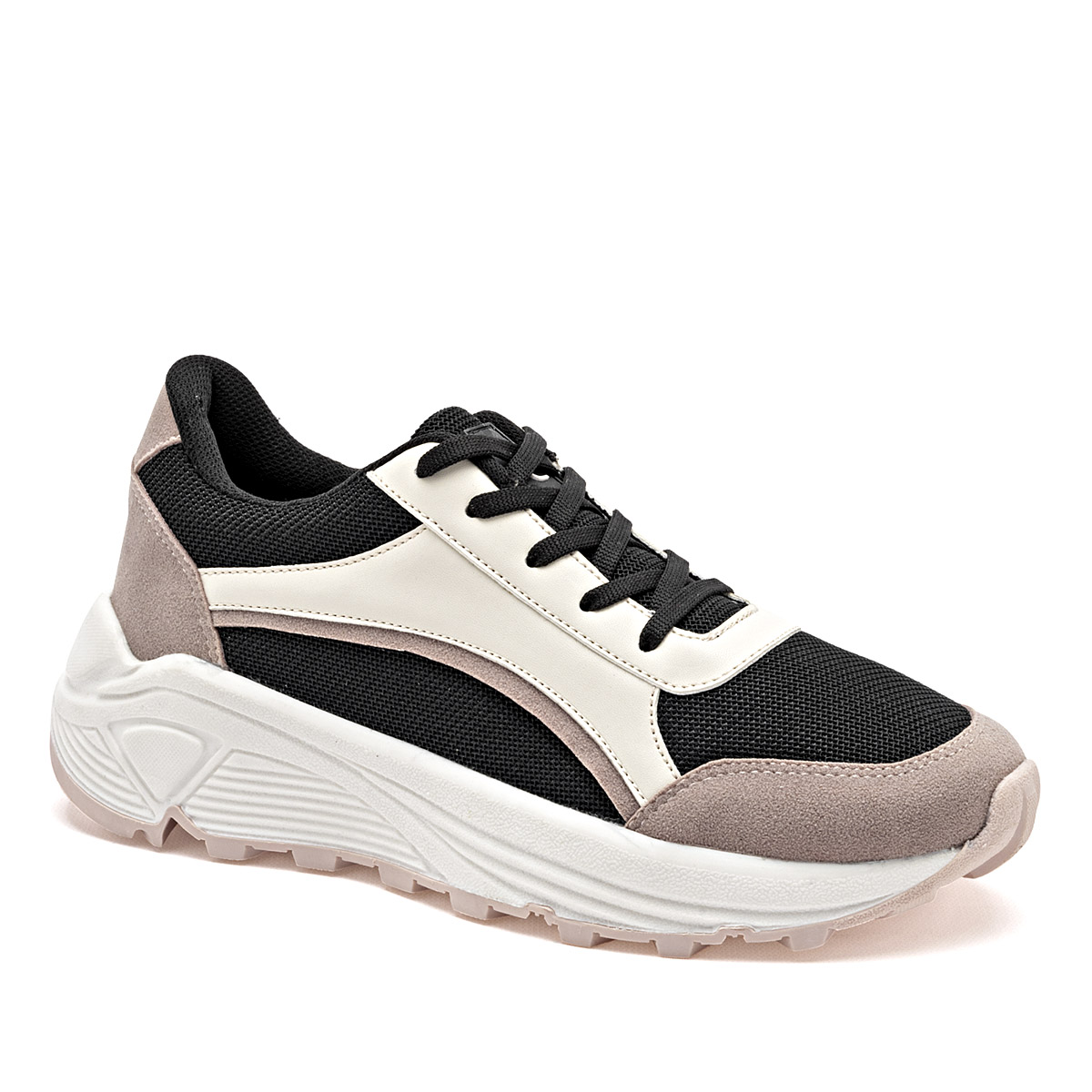 BEEN CLASS 19287 MUJER TENIS CASUAL PLATAFORMA 4 CM COLOR NEGRO LATE ROSA