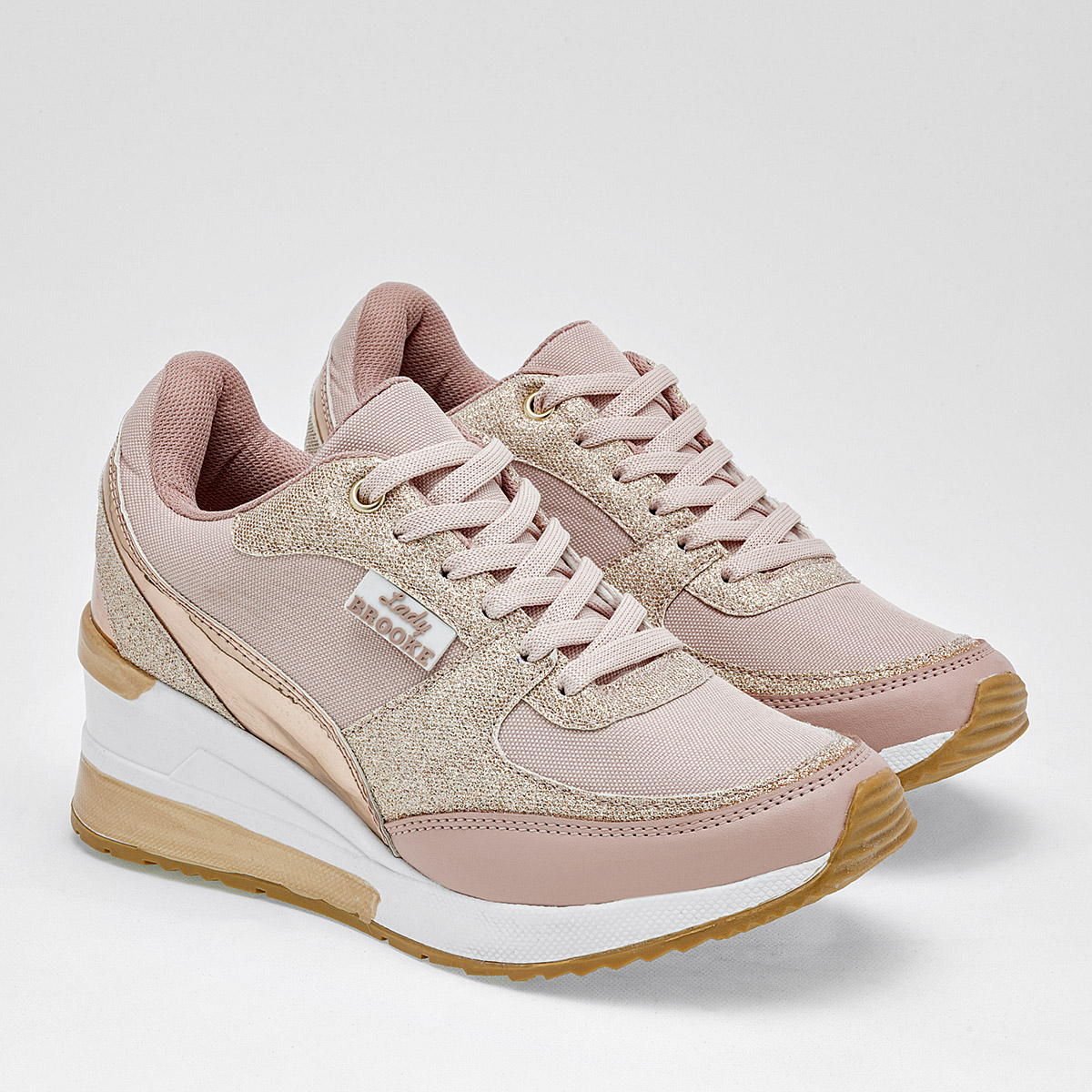 SUGO 1700 MUJER TENIS CASUAL PLATAFORMA 5 CM COLOR MAQUILLAJE ORO ROSA
