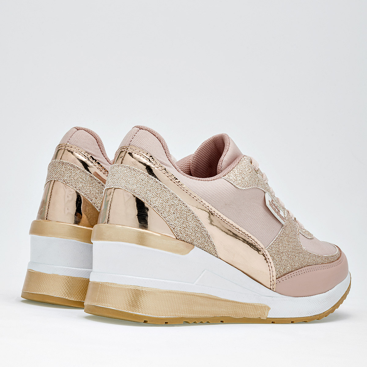 SUGO 1700 MUJER TENIS CASUAL PLATAFORMA 5 CM COLOR MAQUILLAJE ORO ROSA