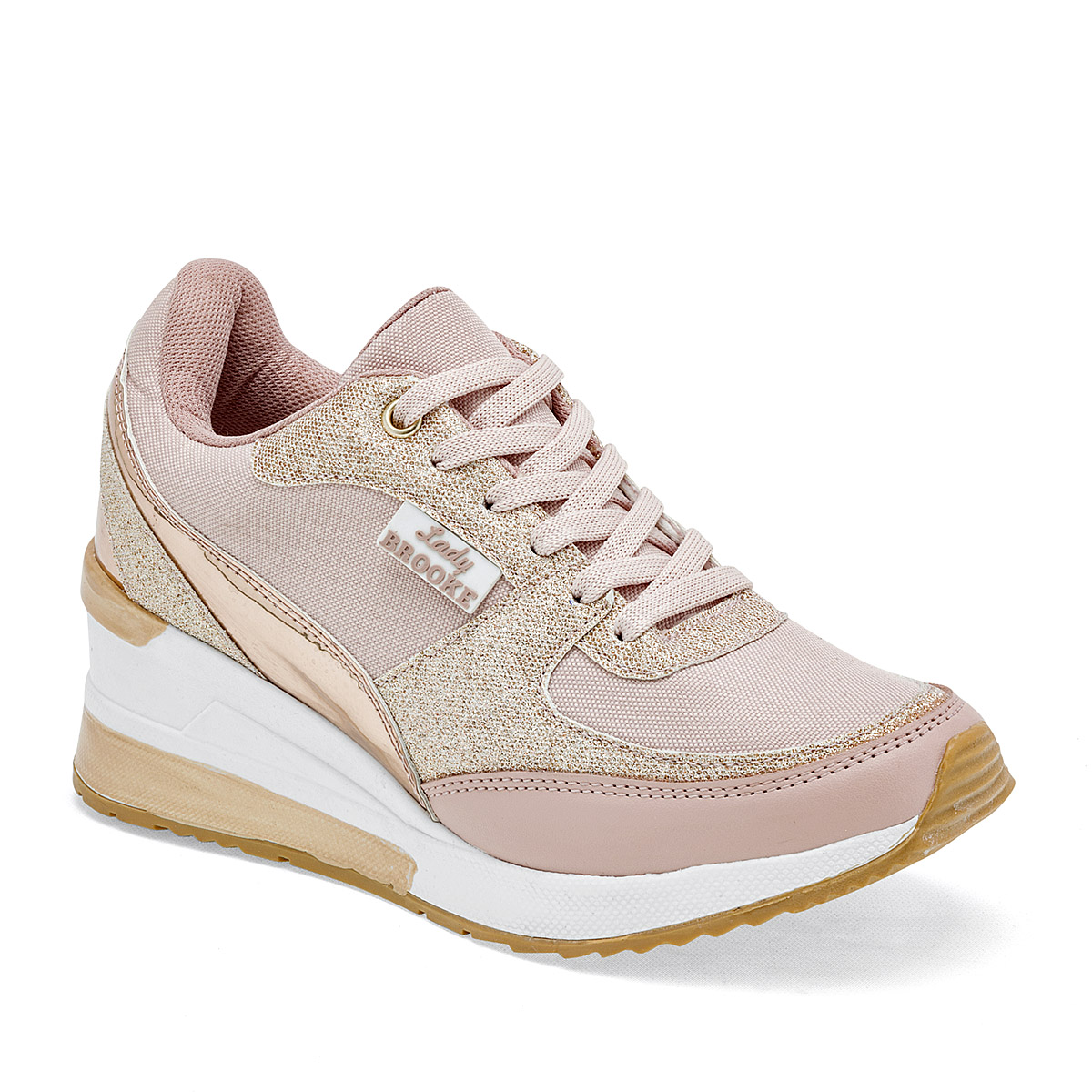SUGO 1700 MUJER TENIS CASUAL PLATAFORMA 5 CM COLOR MAQUILLAJE ORO ROSA