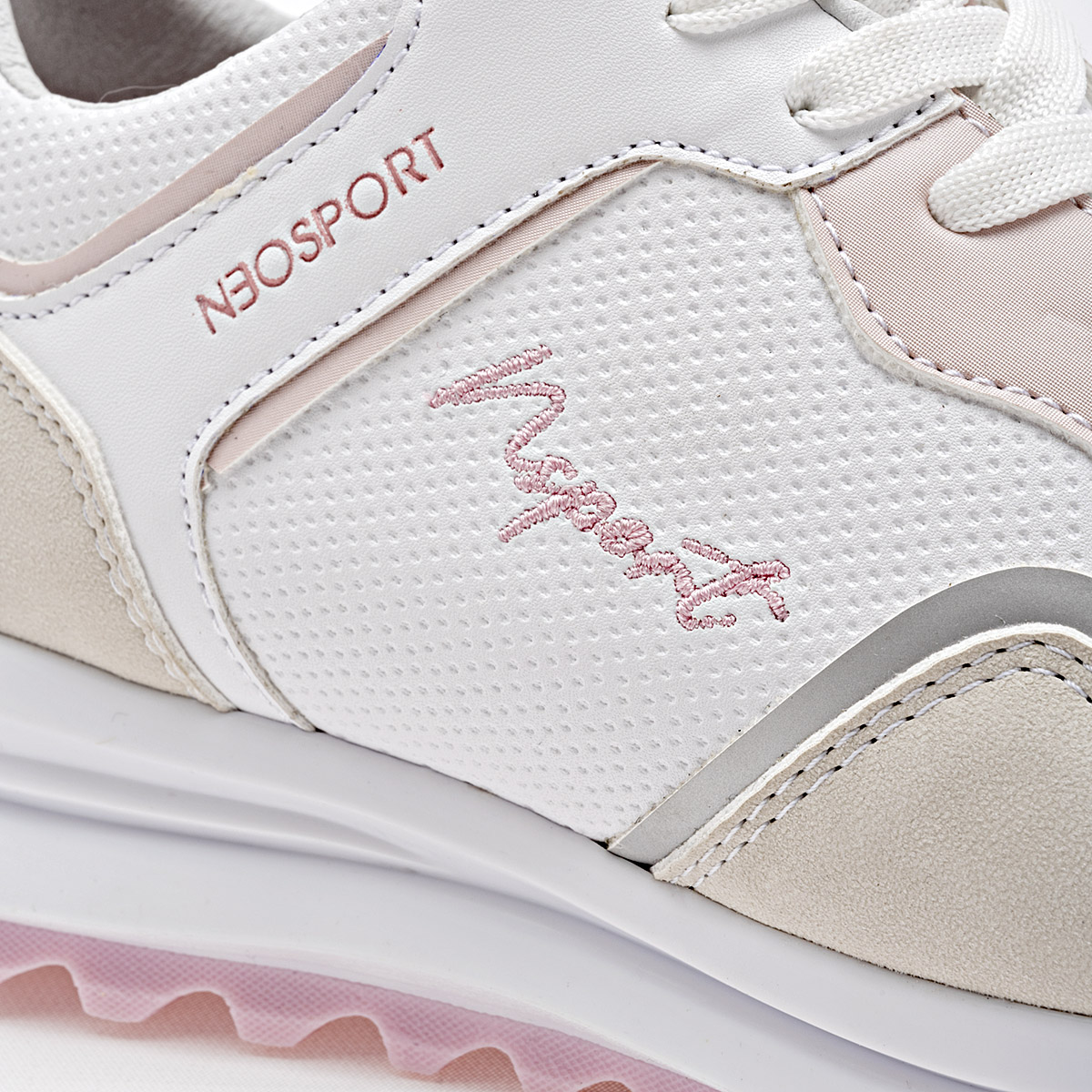 NEOSPORT 132668 MUJER TENIS CASUAL COLOR BLANCO BEIGE ROSA