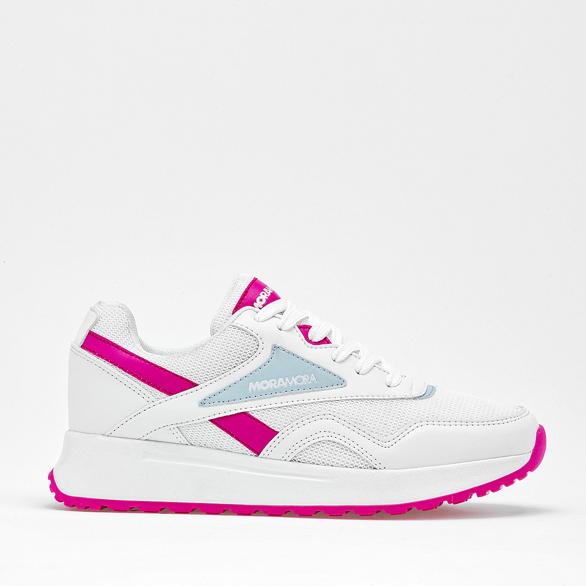 MORAMORA LULA  MUJER TENIS CASUAL COLOR BLANCO FIUSHA AZUL