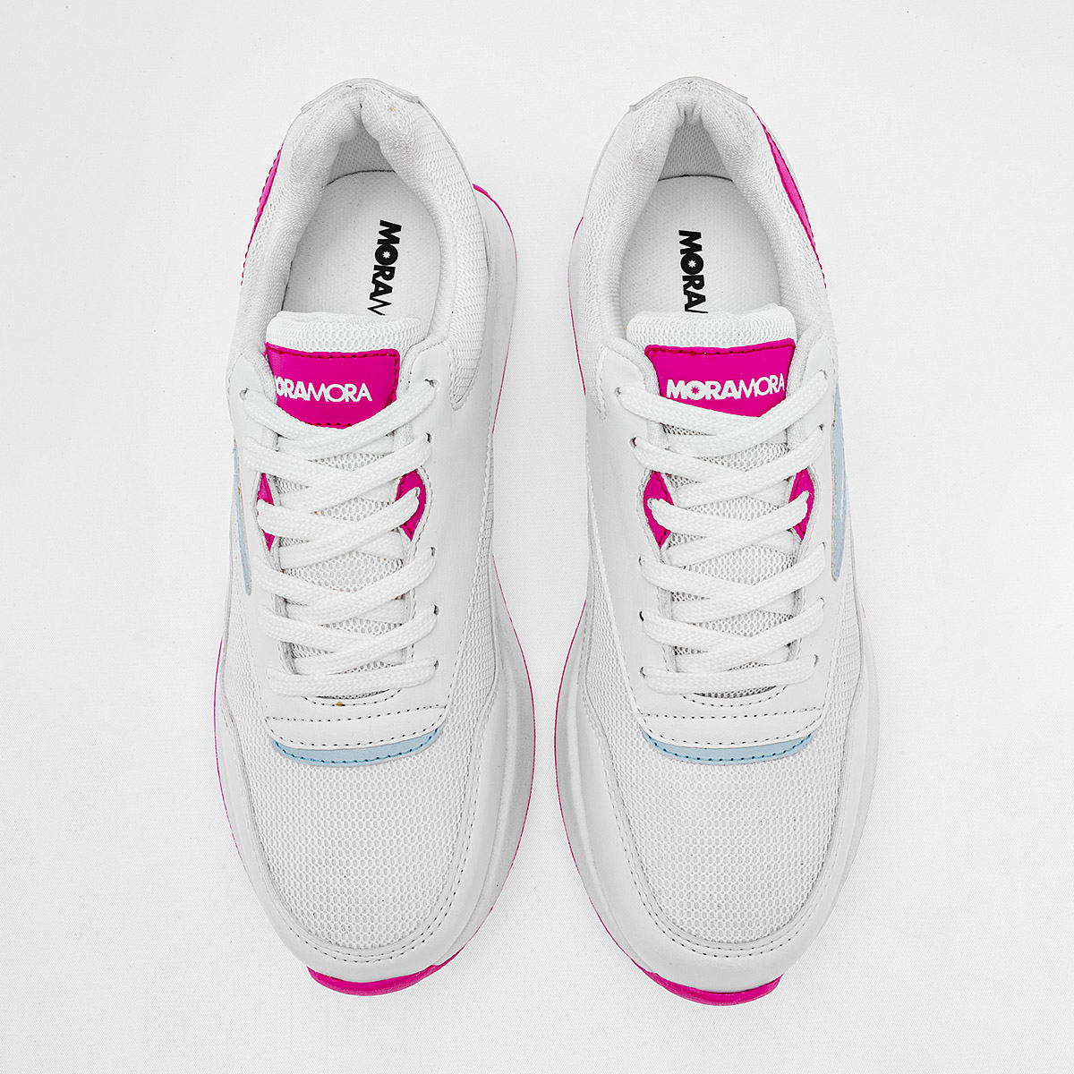 MORAMORA LULA  MUJER TENIS CASUAL COLOR BLANCO FIUSHA AZUL