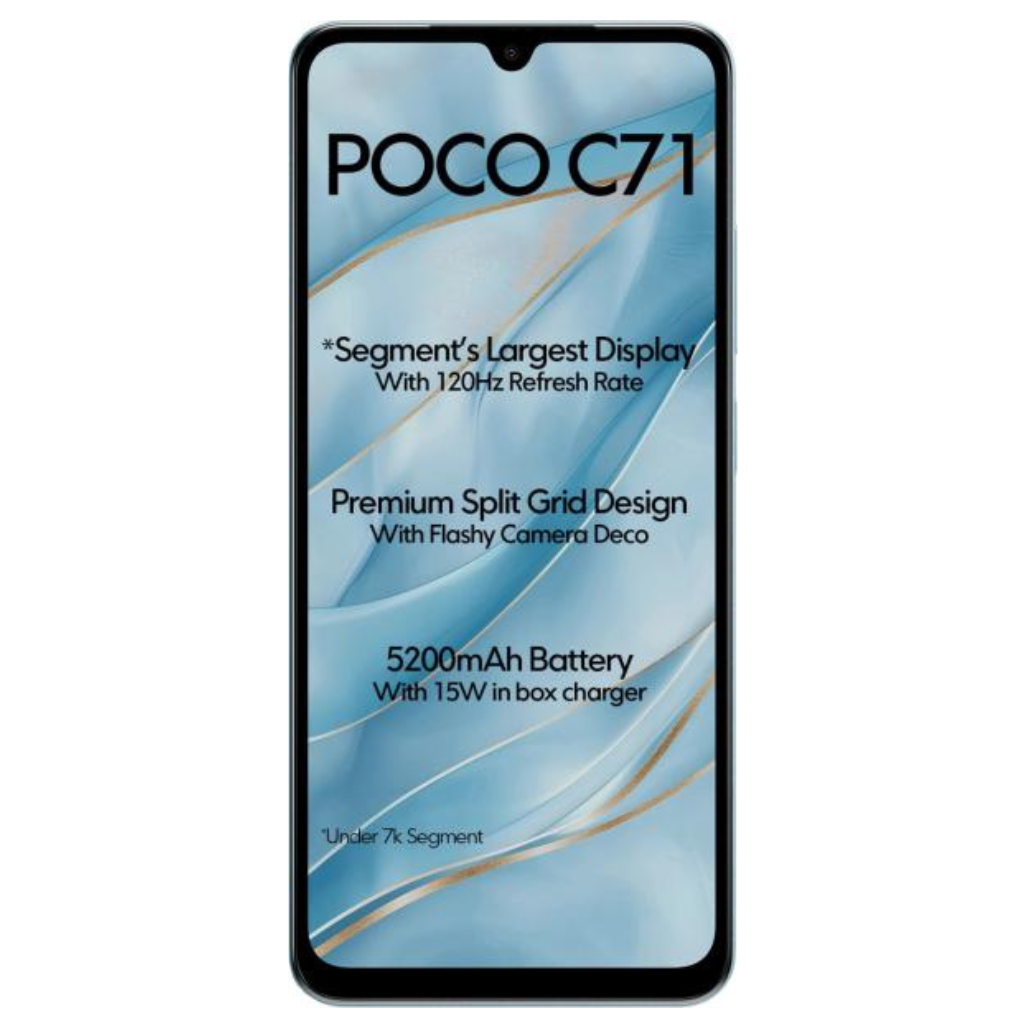 XIAOMI Poco C71 Smartphone 128GB/4GB Dual SIM Blau | 6,88" Display, 5200mAh Akku, 32MP Kamera
