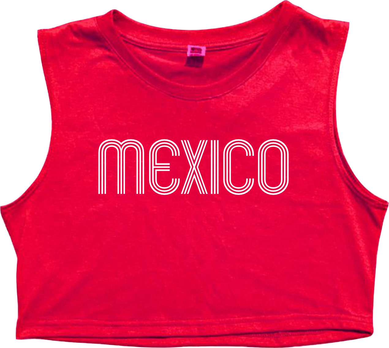 Top Tank de Dama Playera Mexico Ombliguera 15 De Septiembre Independencia Estampado Letras sin manga crop top Corte Slim Fit reducido