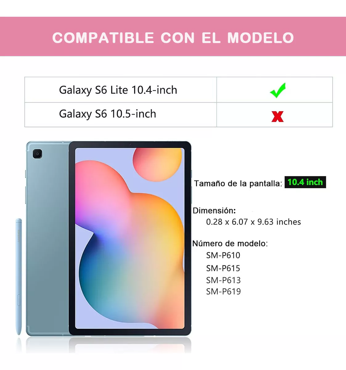 Funda Teclado Ratón Para Galaxy Tab S S6 Lite Sm-p610 10.4
