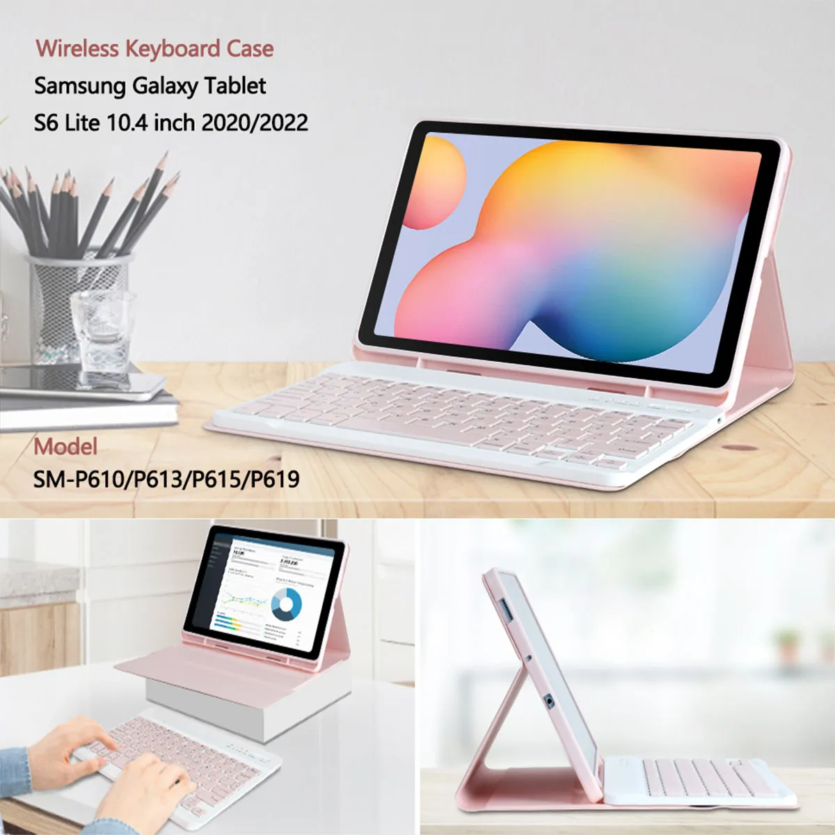 Funda Teclado Ratón Para Galaxy Tab S S6 Lite Sm-p610 10.4