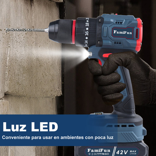 Destornillador Atornillador De Impacto Inalámbrico 42v40n.m Motor Sin Escobillas Avanzado 1 Batería 2.5Ah Atornillador Electrico Herramientas Electricas