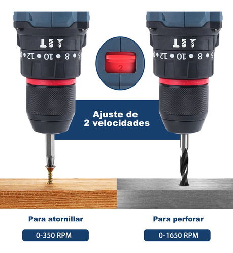 Destornillador Atornillador De Impacto Inalámbrico 42v40n.m Motor Sin Escobillas Avanzado 1 Batería 2.5Ah Atornillador Electrico Herramientas Electricas