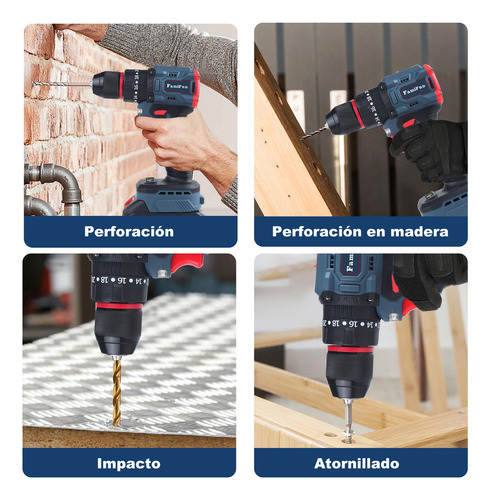 Destornillador Atornillador De Impacto Inalámbrico 42v40n.m Motor Sin Escobillas Avanzado 1 Batería 2.5Ah Atornillador Electrico Herramientas Electricas