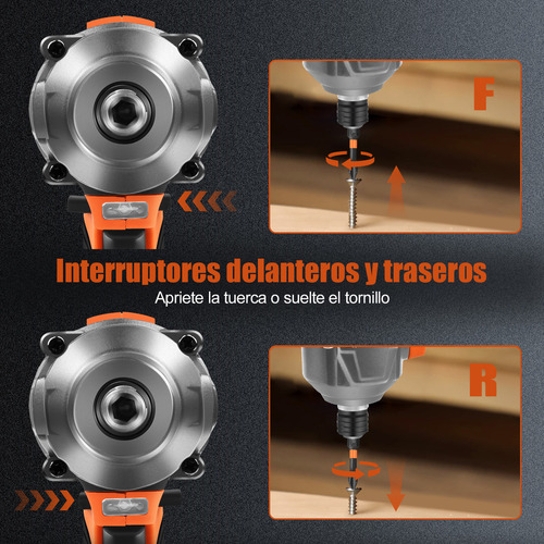 Goxawee® 1/4INCH 2 Batería 20v Perforación Kit De Taladros Destornillador Atornillador De Impacto Inalámbrico Herramientas Electricas 2000MAH