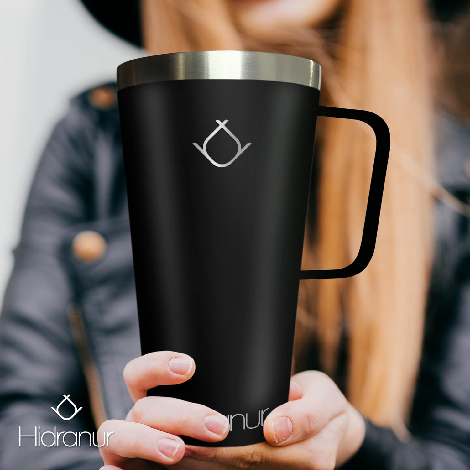 Termo de Acero Inoxidable 20 Oz (591.471 ml), Negro Hidranur