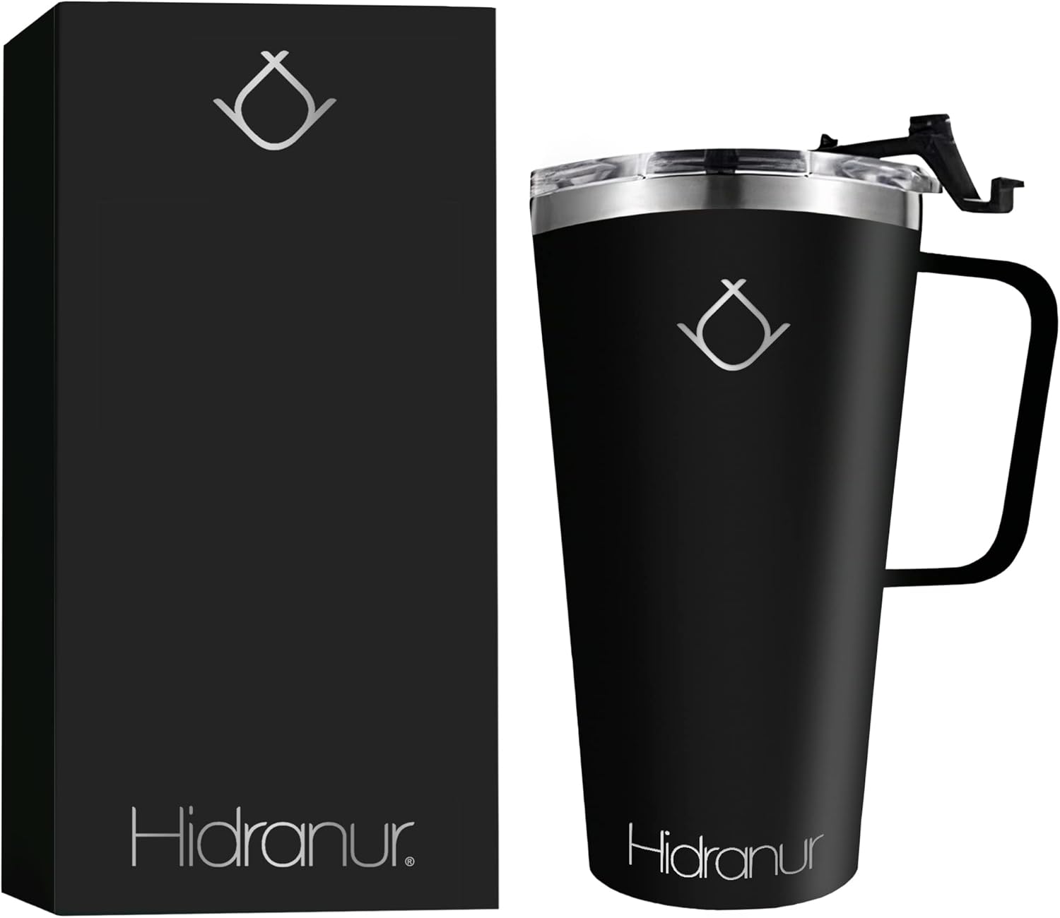 Termo de Acero Inoxidable 20 Oz (591.471 ml), Negro Hidranur