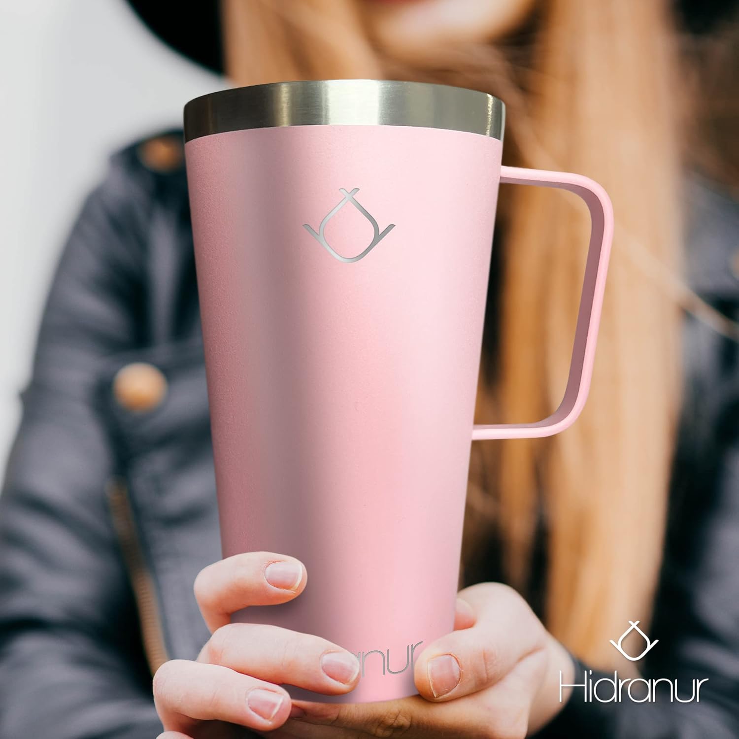 Termo de Acero Inoxidable 16 oz (473.176 ml), Rosa Hidranur