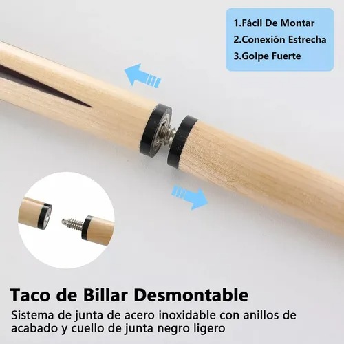 Tacos Billar De Maple Palos Snooker Desarmable Profesional