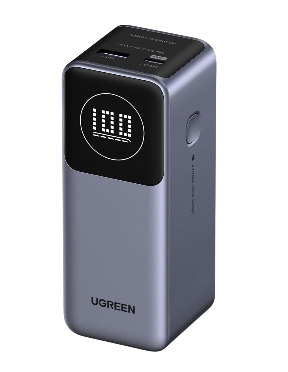 Batería Portatil Nexode 12,000 mAH Ugreen 100W Pantalla digital Gris