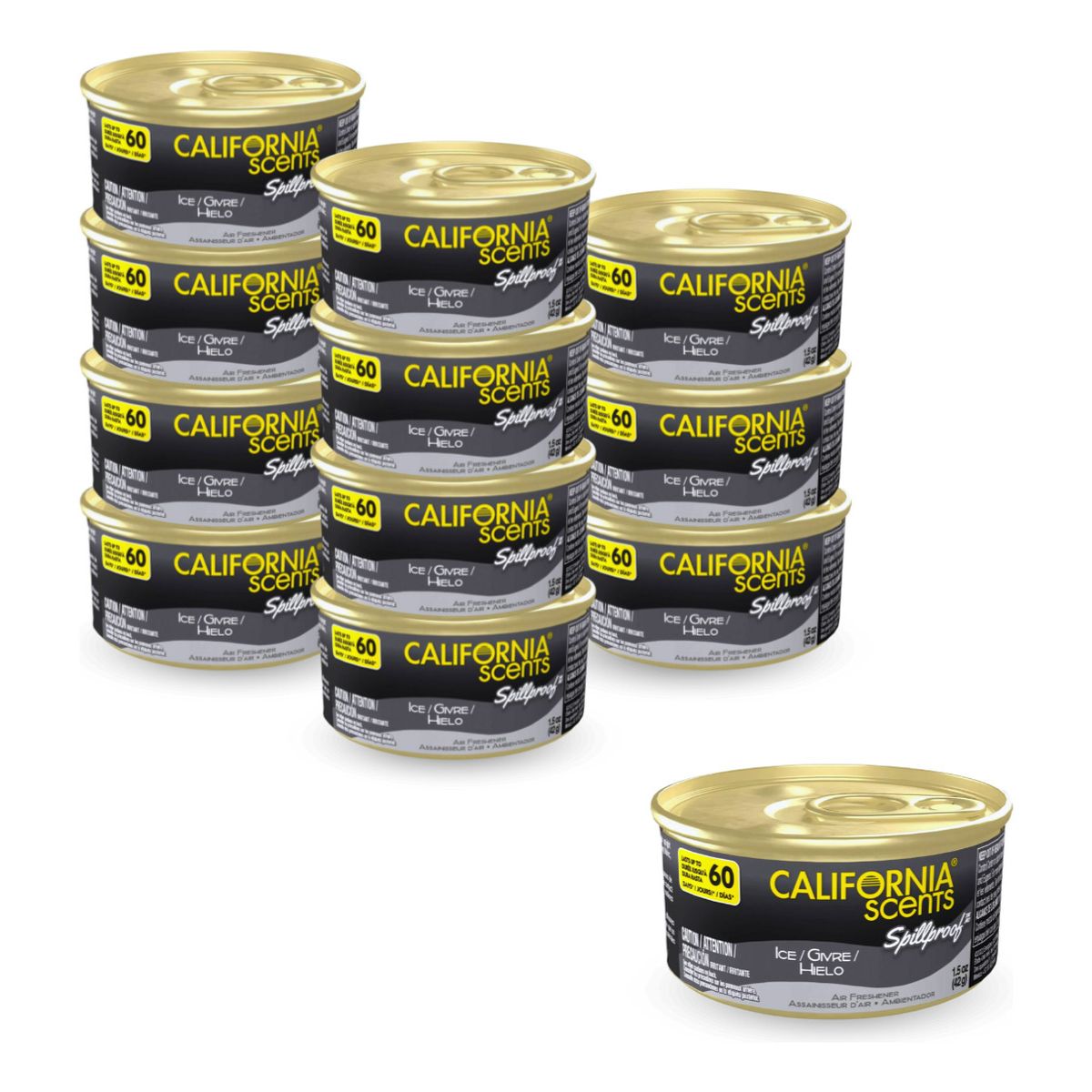 12 Pzas Aromatizante Auto California Scents Ice 60 Días Aroma