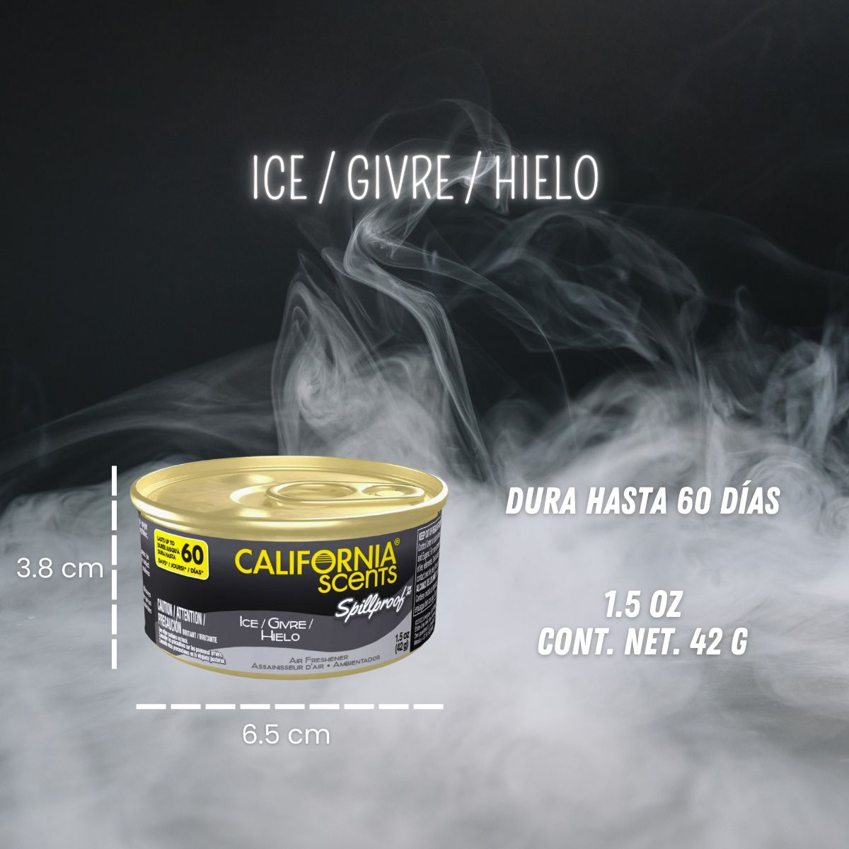 12 Pzas Aromatizante Auto California Scents Ice 60 Días Aroma