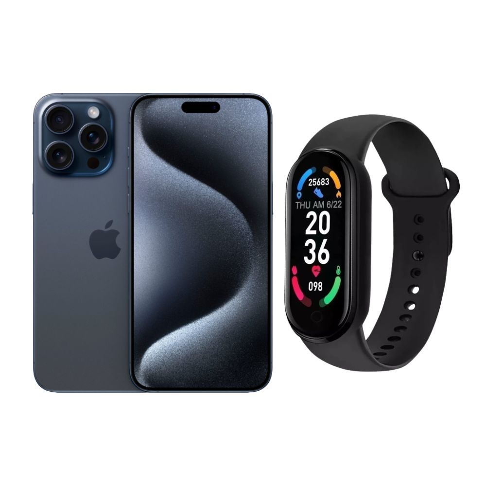 iPhone 15 Pro 128GB Azul E-SIM Reacondicionado + Brasalete Genérico