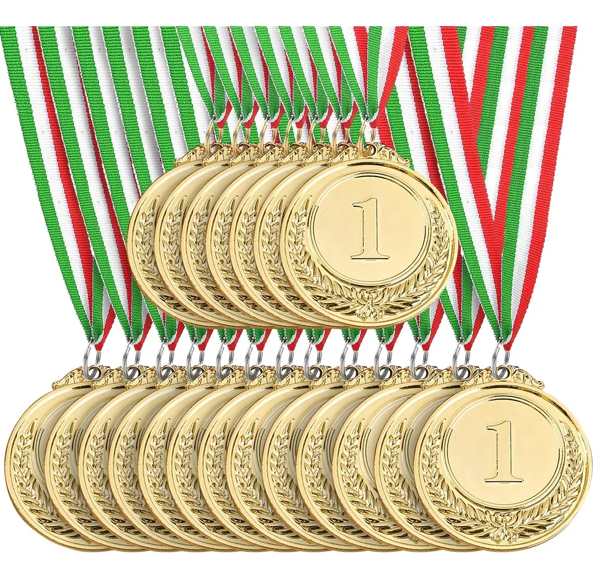 20 Medallas Deportivas Oro/plata/bronce Con México Lanyard