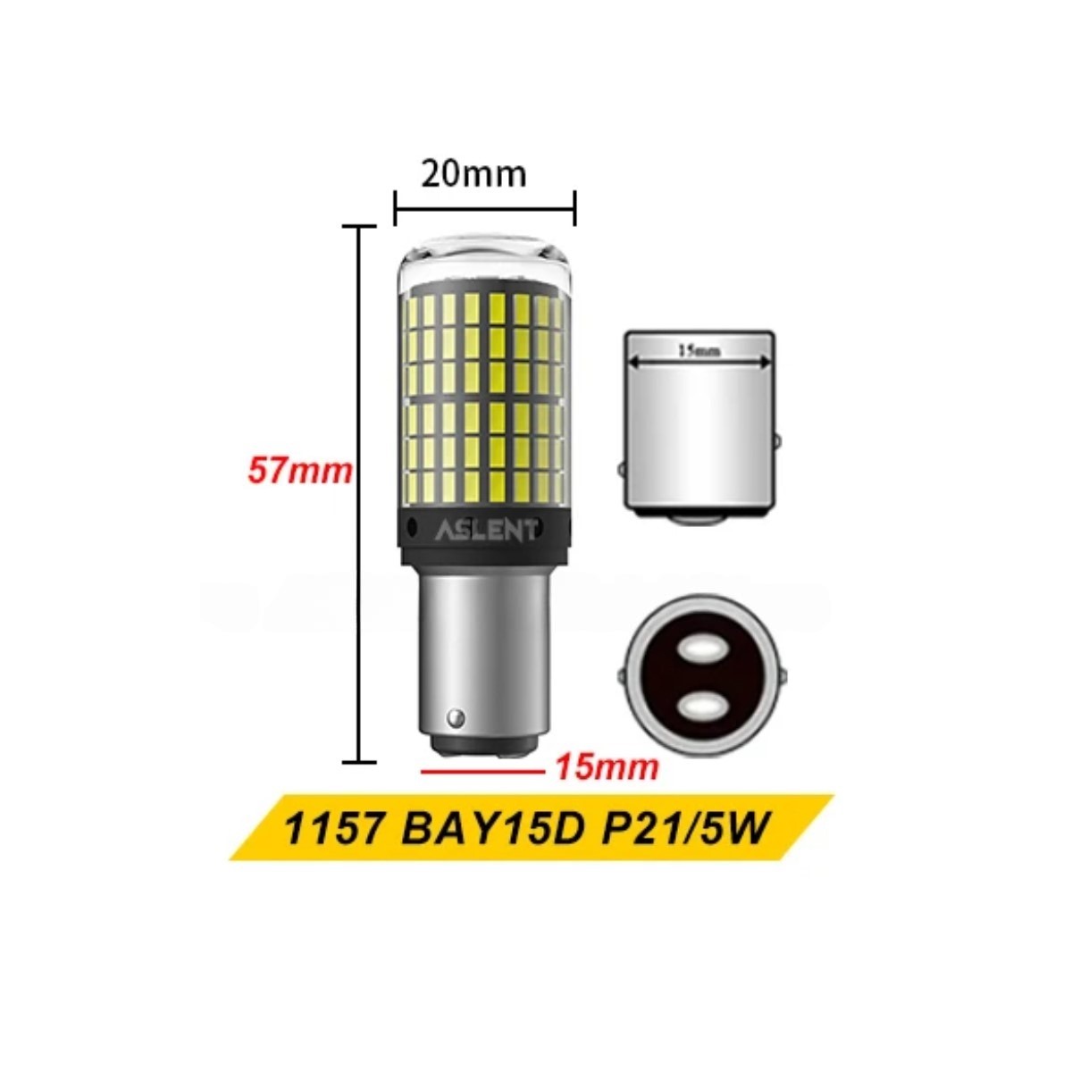 2 luces alto freno rojo foco señal 1157 BAY15D P21/5W bombillas LED luz coche lámpara moto