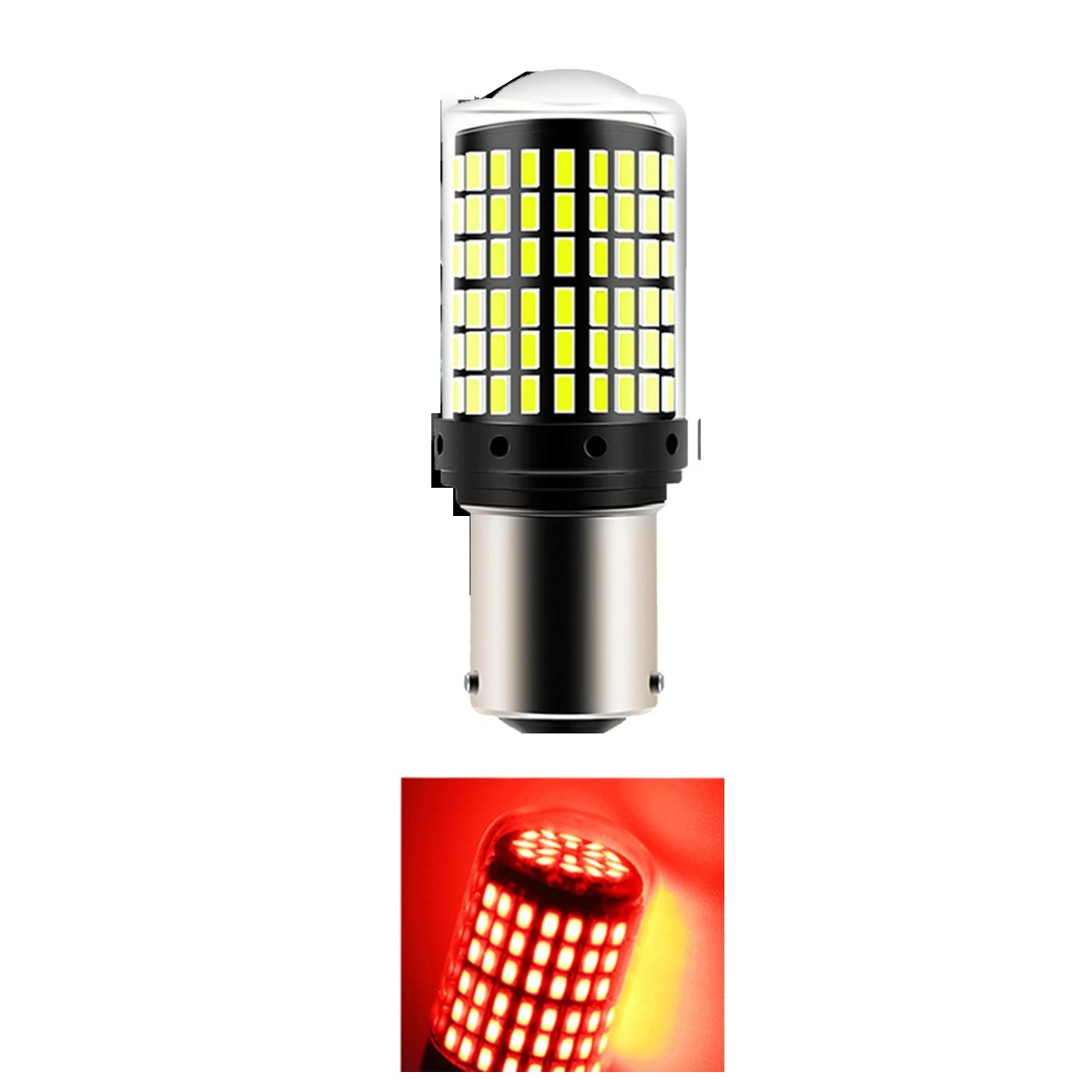 2 luces alto freno rojo foco señal 1157 BAY15D P21/5W bombillas LED luz coche lámpara moto