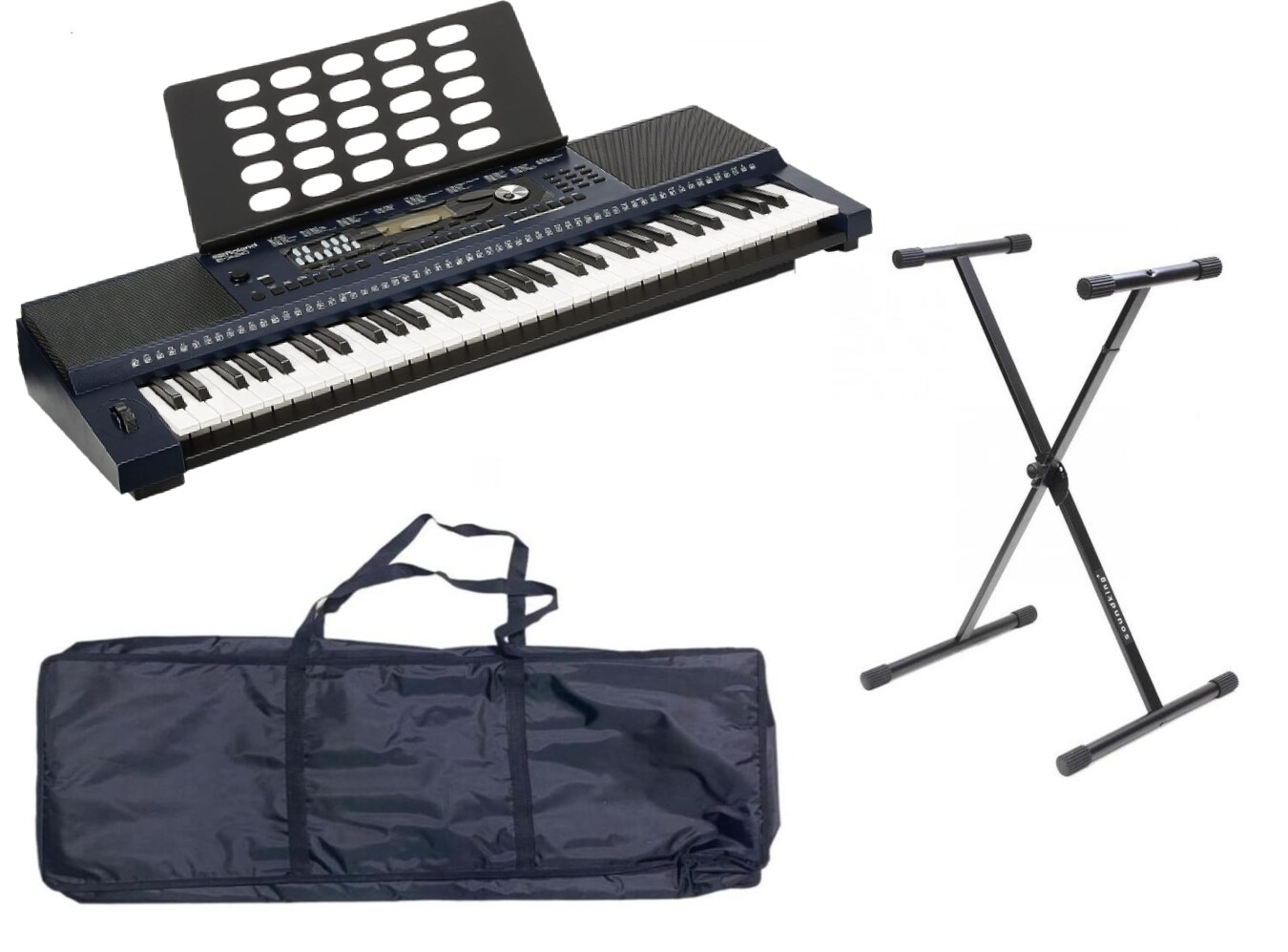 Roland E-x30 Teclado Arranger Bocinas y Sonidos de piano con Funda y Base