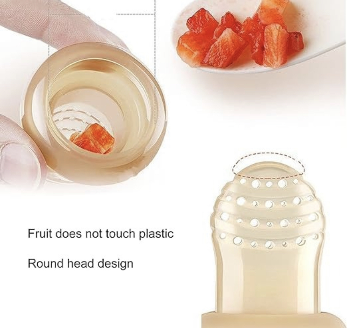 Chupón Fruta Y Papilla Alimentador Para Bebé Mordedera 3pcs