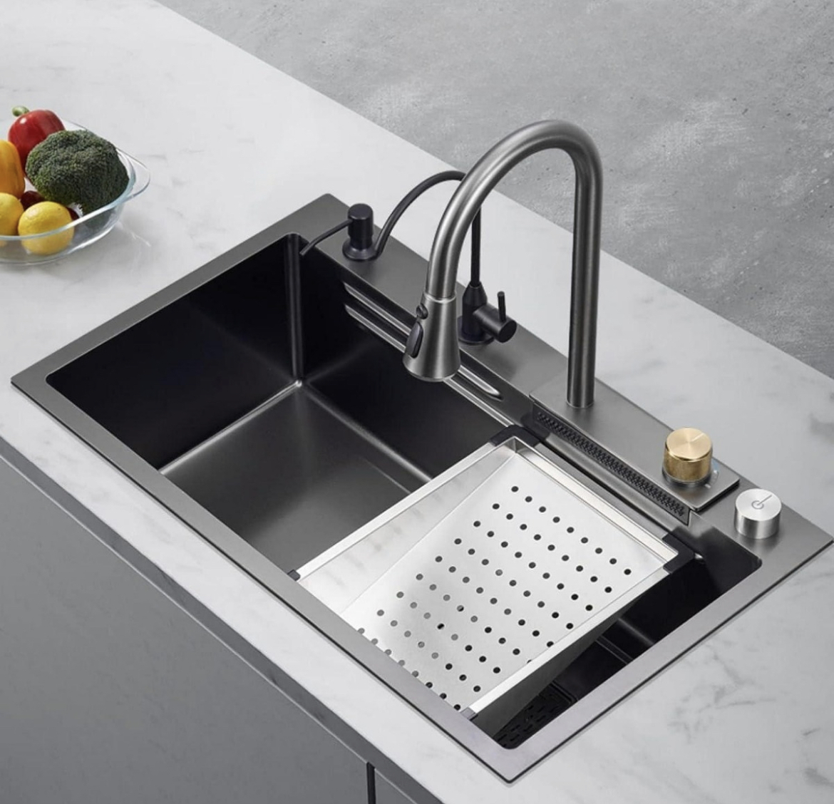 Tarja Fregadero De Cocina Cascada Acero Inoxidable304 