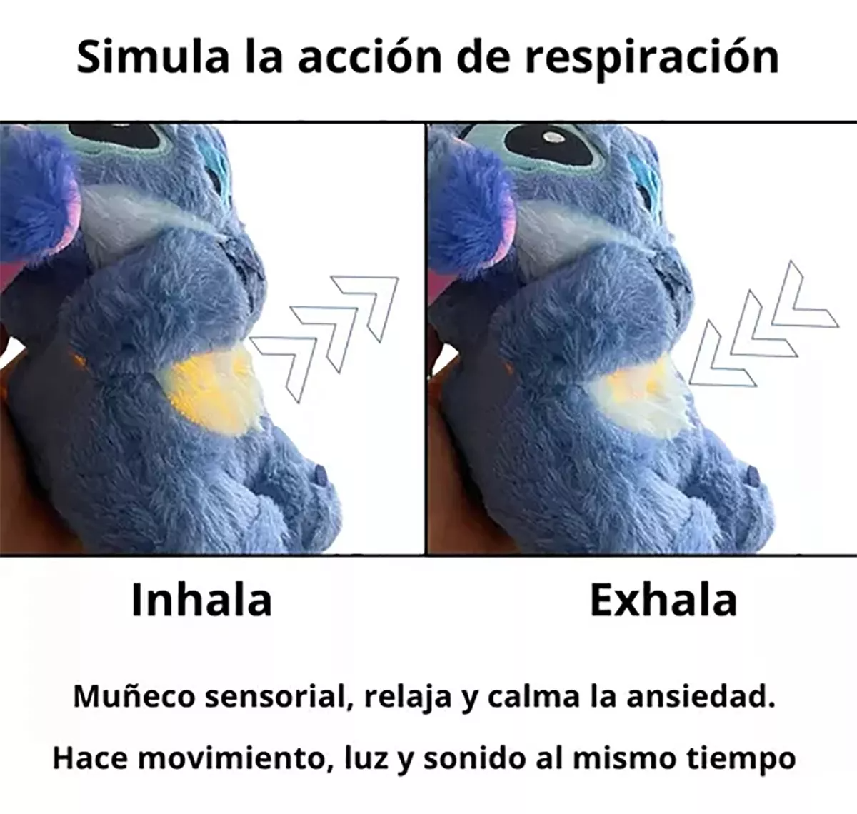 Stitch Juguete Que Respira, Alivia La Ansiedad Con Sonido
