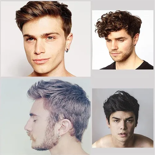 Aretes Piercing de Acero Inoxidable Dorado - 5 Pares de Argollas (8-16 mm), Durabilidad y Estilo para Hombre